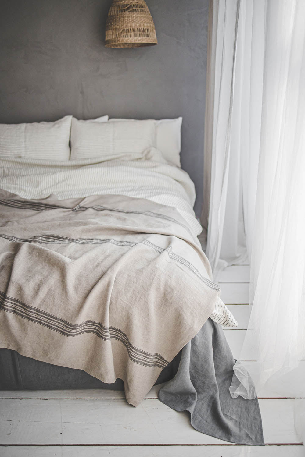 Rustikale Leinendecke