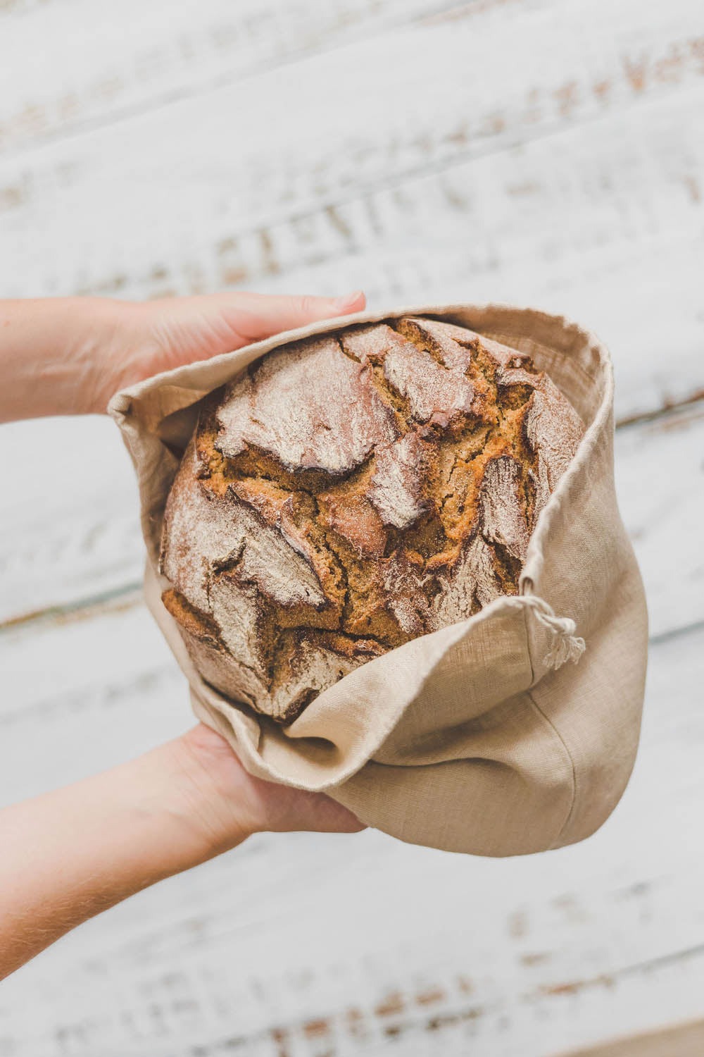Brotbeutel aus Sandleinen