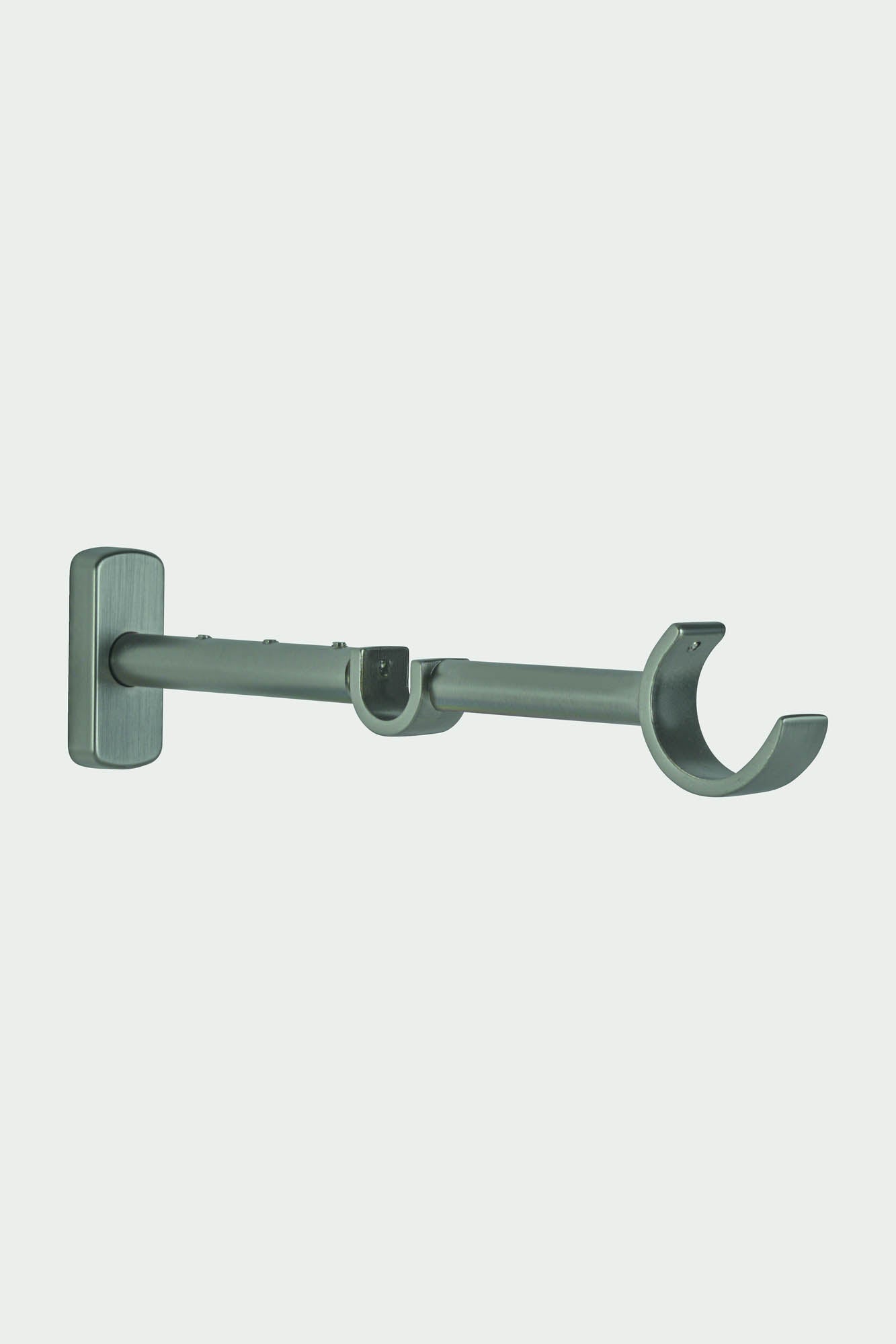 2 ausziehbare Doppel-Wandhalterungen aus Stahl in poliertem Nickel – 21 cm