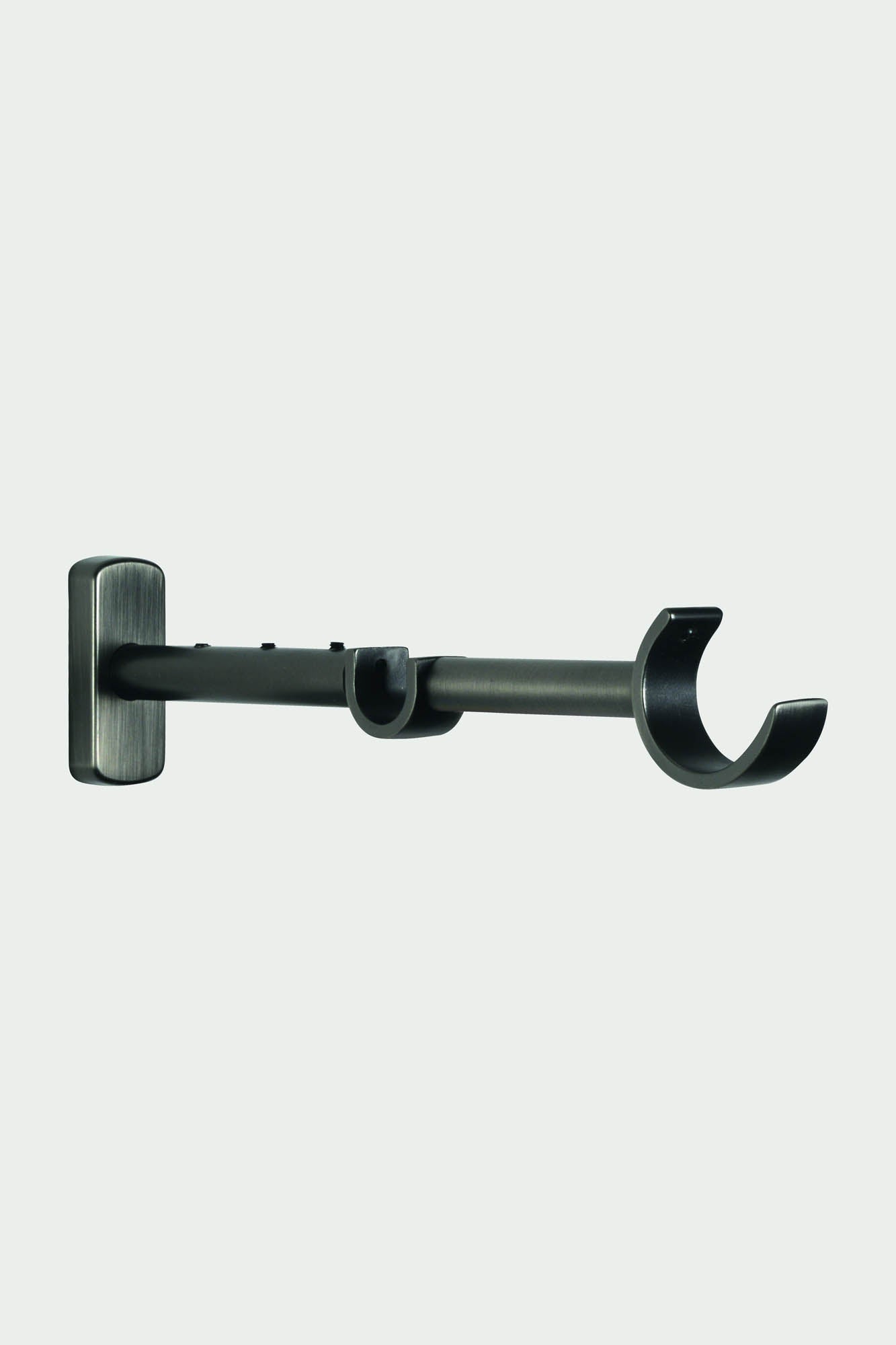 2 ausziehbare Doppel-Wandhalterungen aus Stahl in Schwarznickel – 21 cm