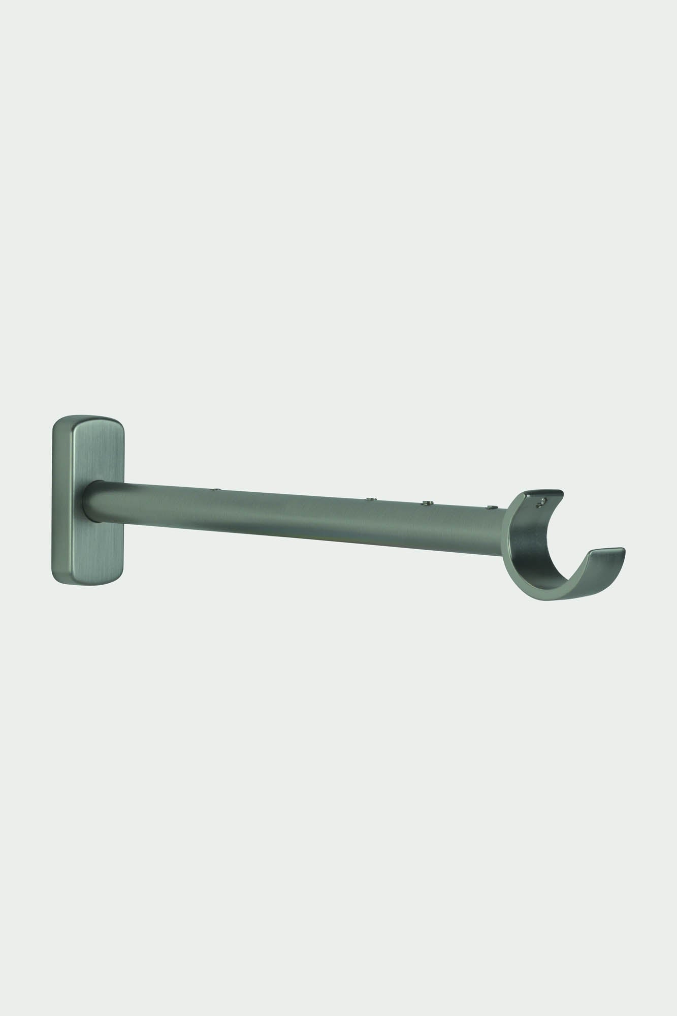 2 lange Wandhalterungen aus Stahl in poliertem Nickel – 25 cm