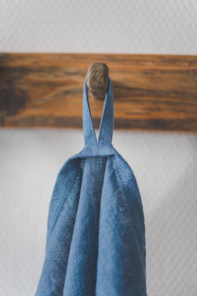 Kornblumenblaue Geschirrtücher aus Leinen – 2er-Set