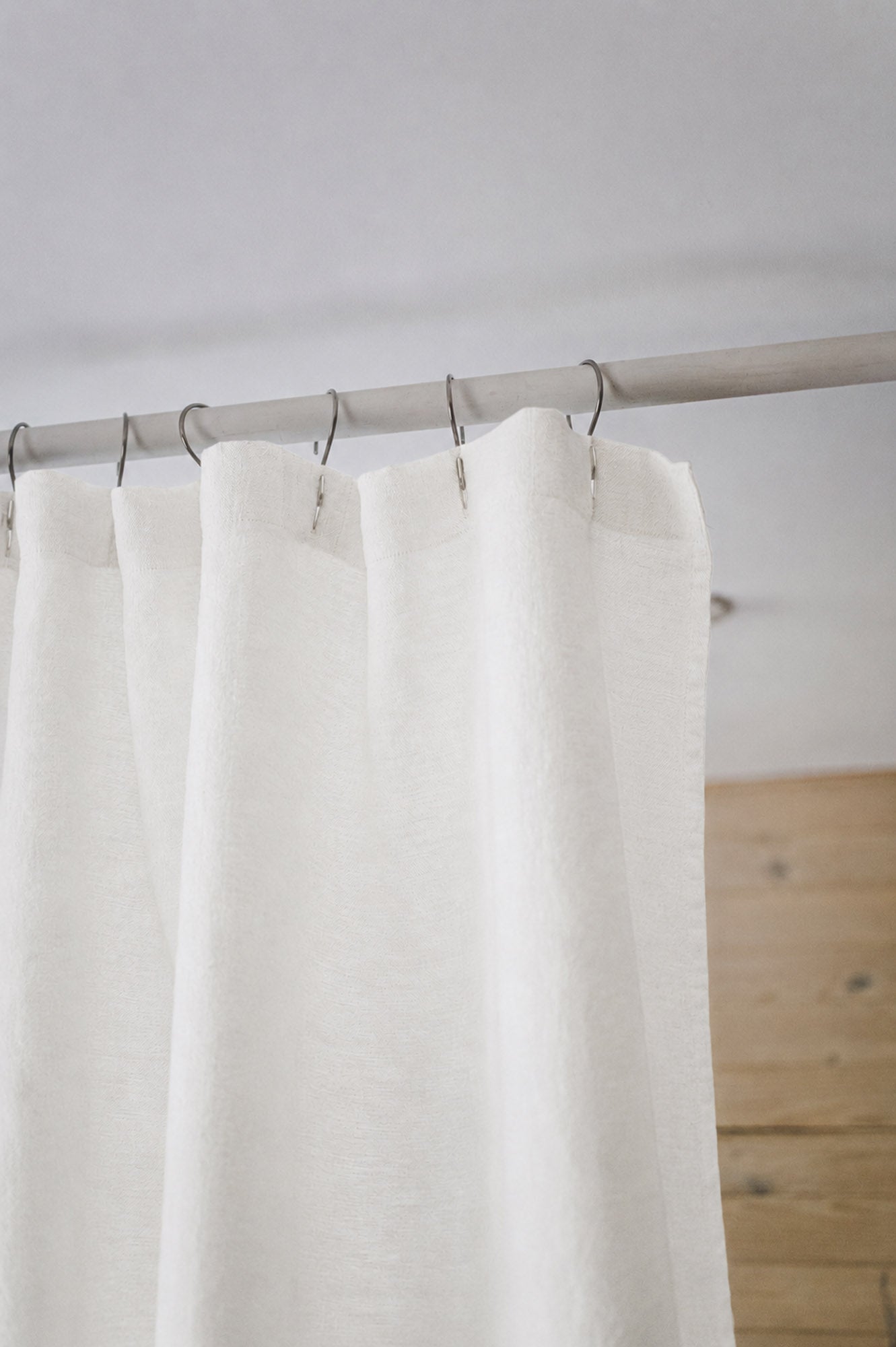 Off-White Leinen-Duschvorhang