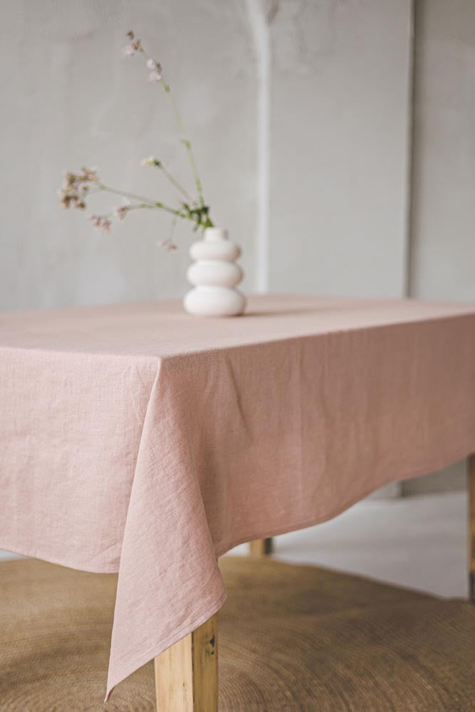 Tischdecke aus Leinen in Misty Rose