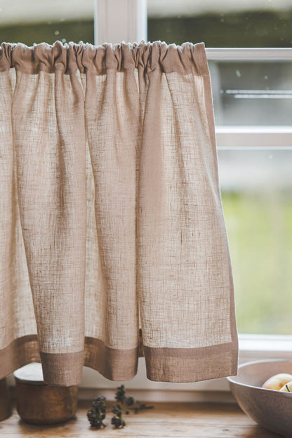Café-Vorhang aus Sandleinen