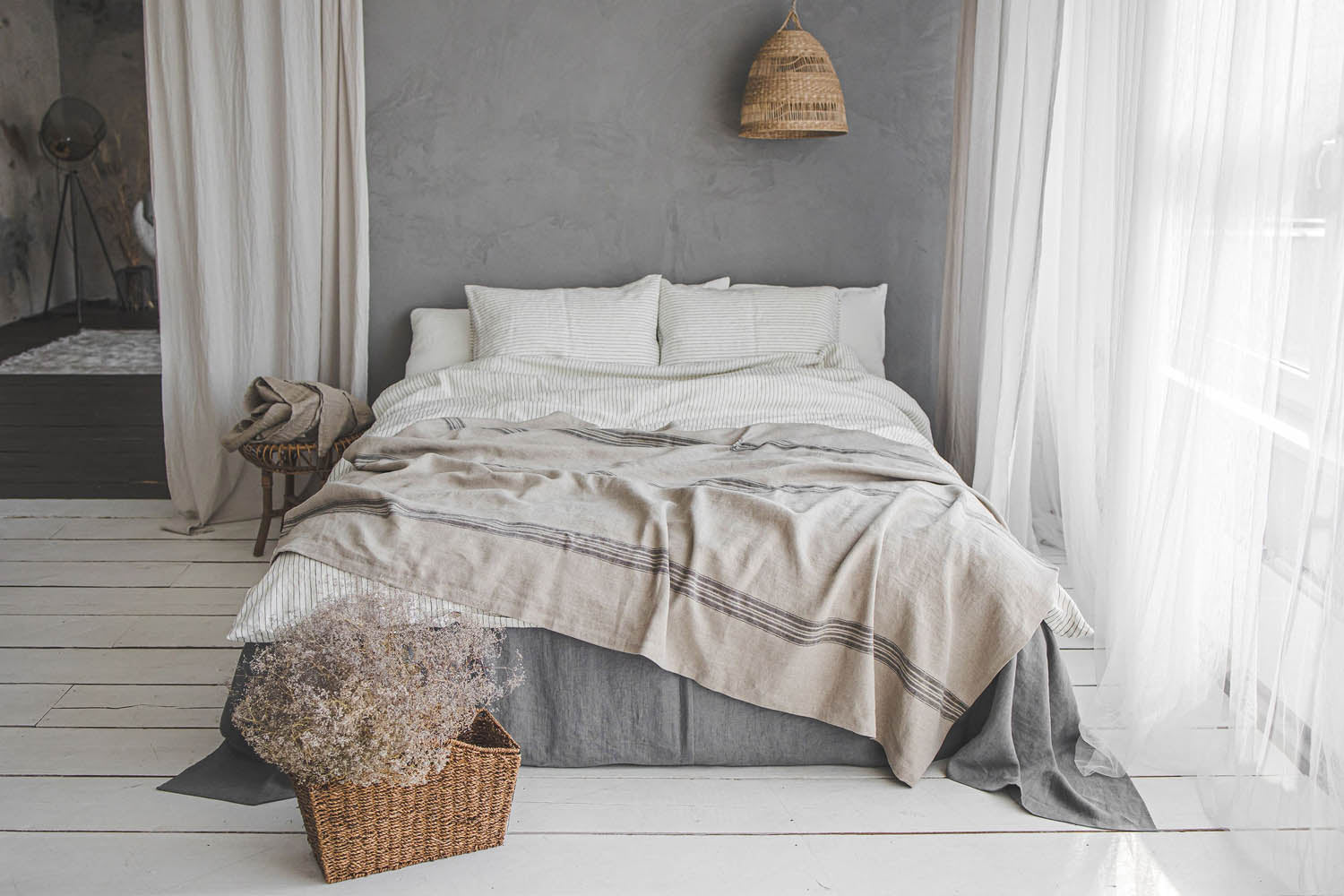 Rustikale Leinendecke