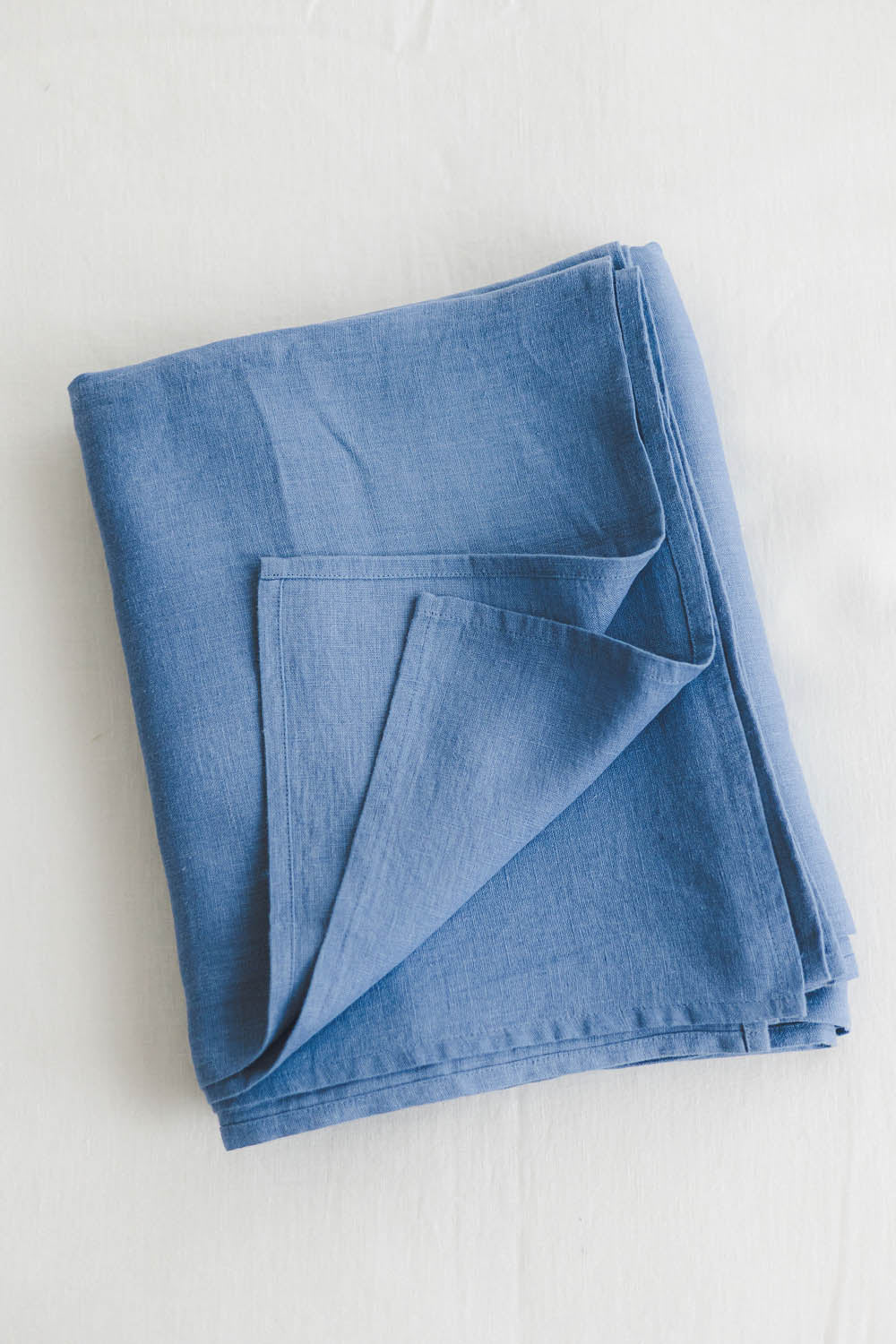 Bettlaken aus Leinen in Jeansblau