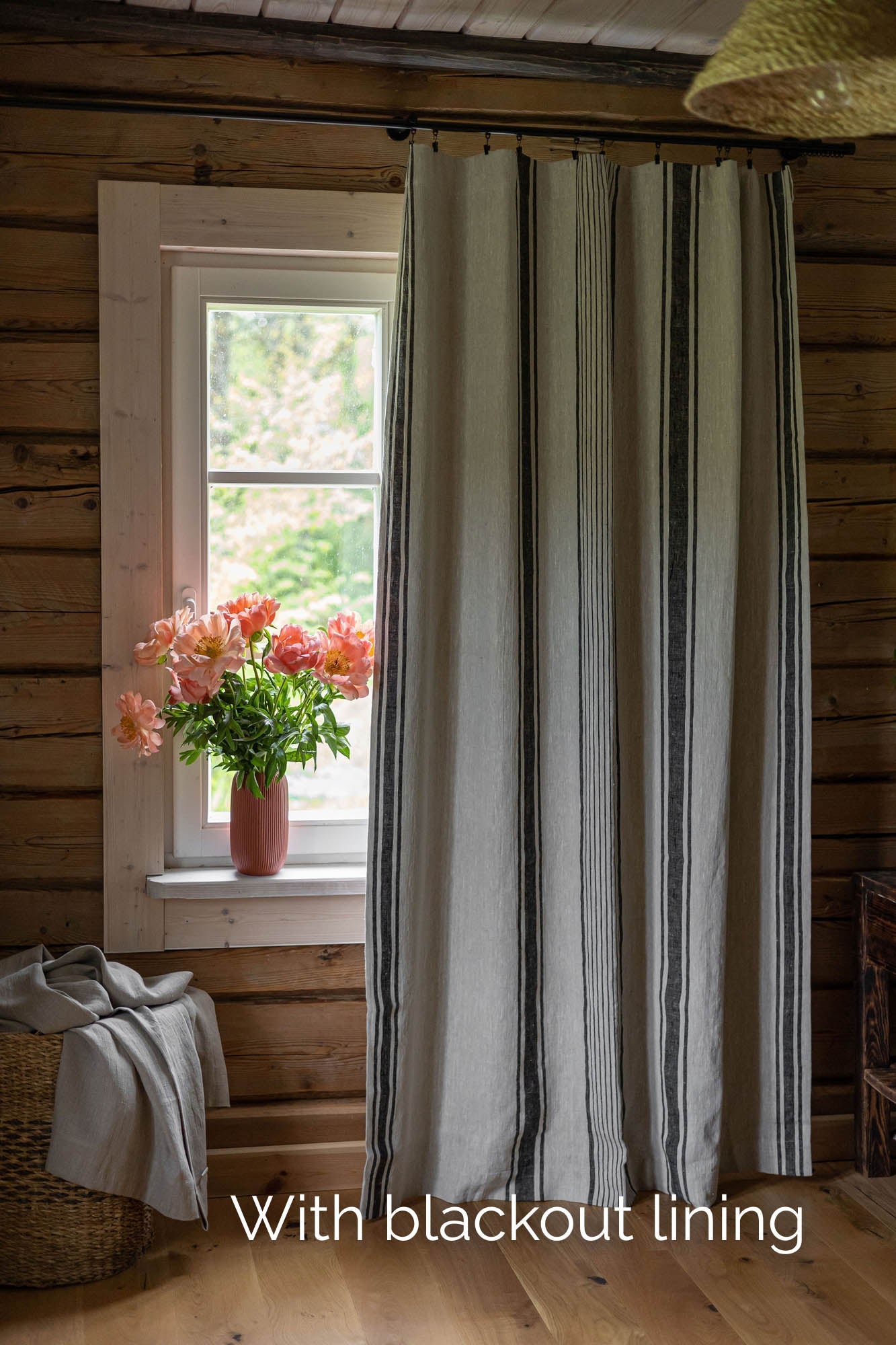 Futter für Leinenvorhänge im französischen Stil (Stangentasche / Gardinenband)