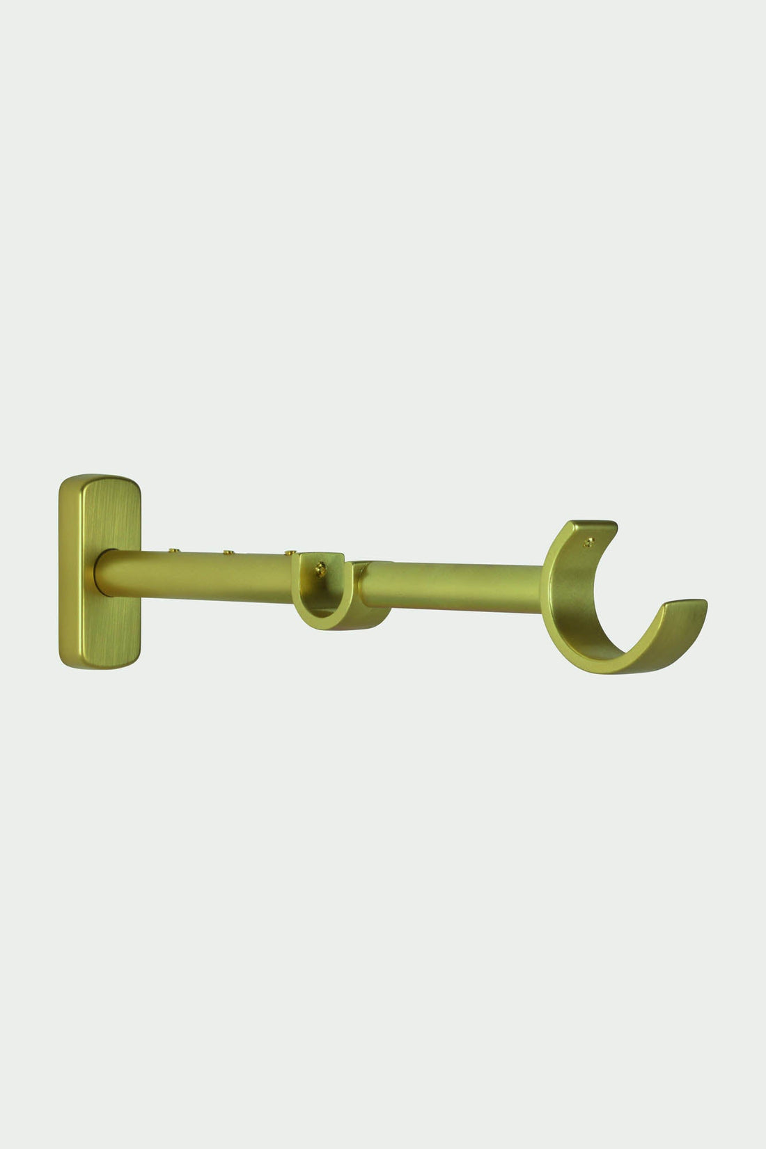2 ausziehbare Doppel-Wandhalterungen aus Stahl in gebürstetem Messing – 21 cm