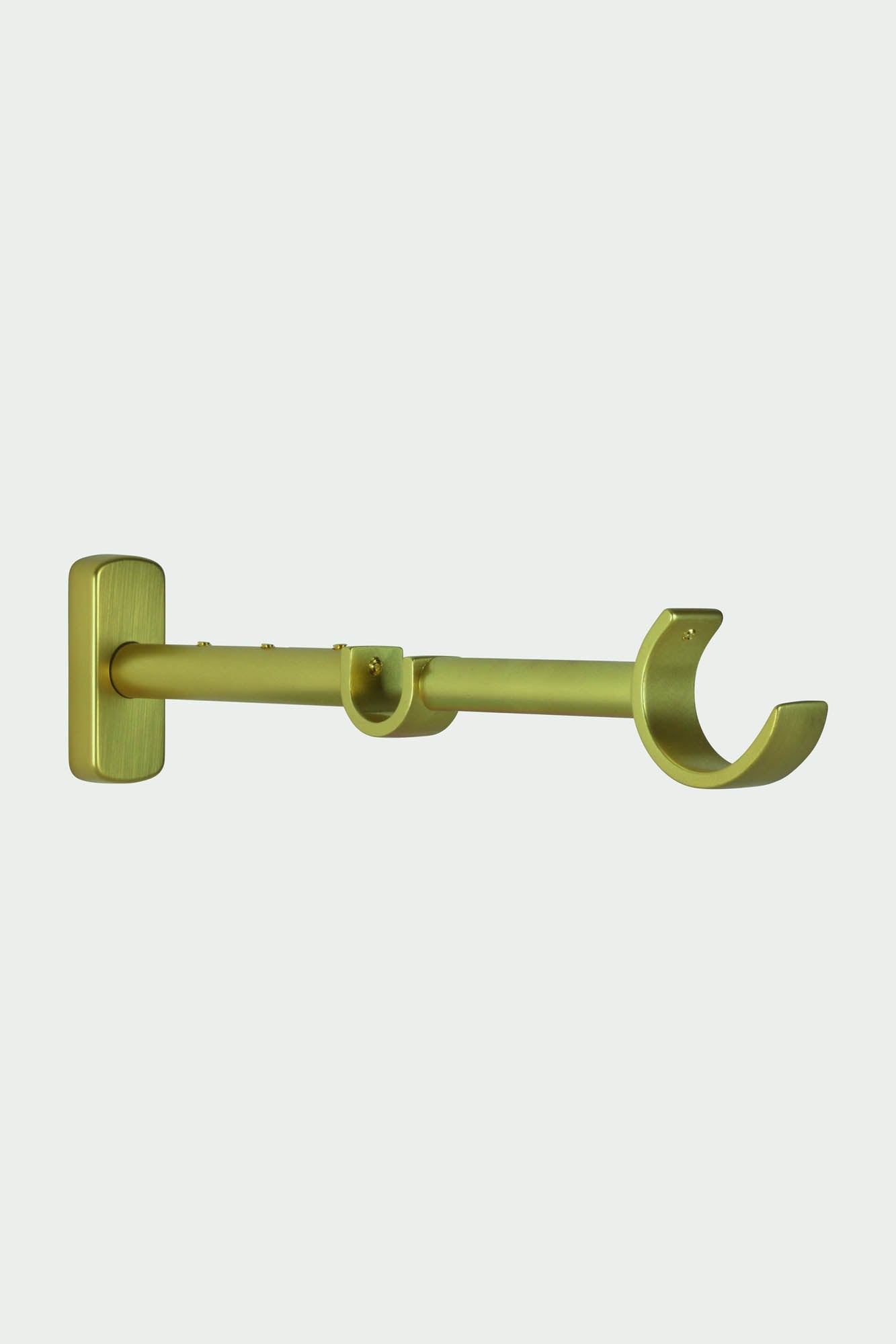 2 ausziehbare Doppel-Wandhalterungen aus Stahl in gebürstetem Messing – 21 cm