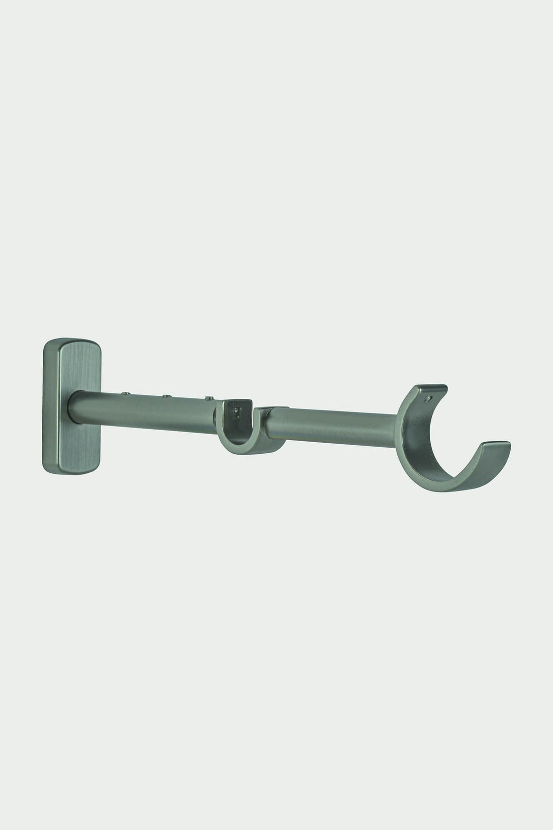 2 ausziehbare Doppel-Wandhalterungen aus Stahl in poliertem Nickel – 21 cm
