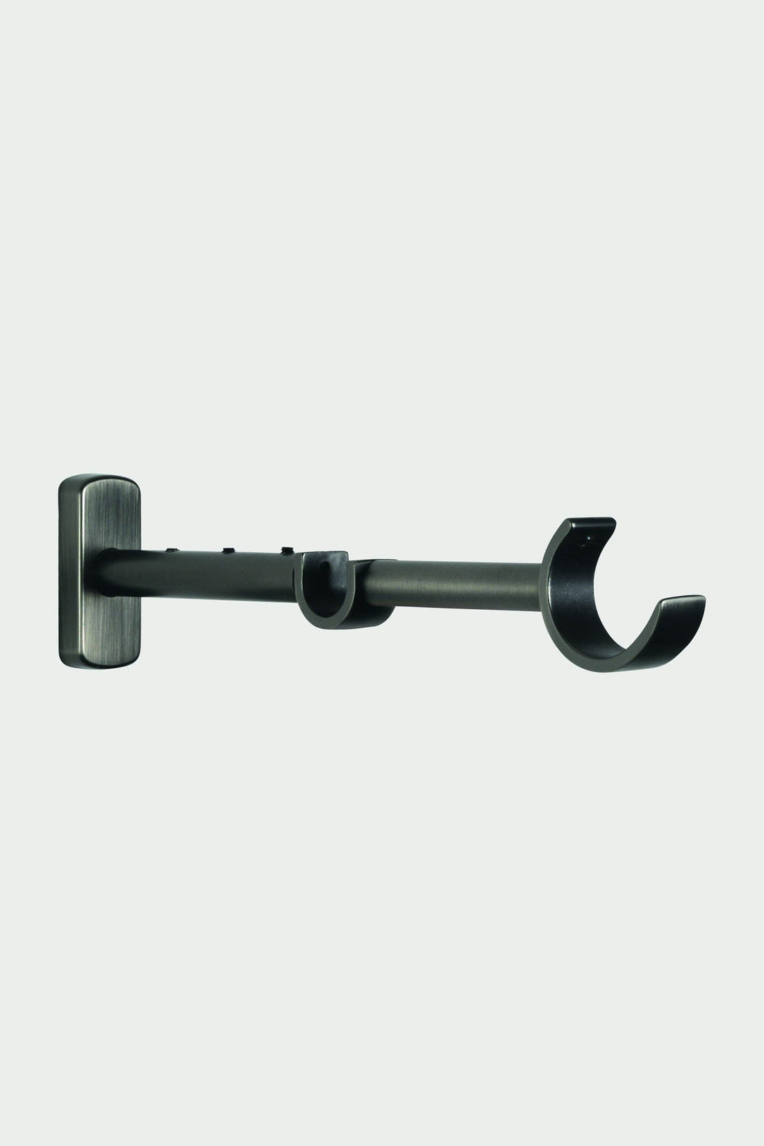 2 ausziehbare Doppel-Wandhalterungen aus Stahl in Schwarznickel – 21 cm