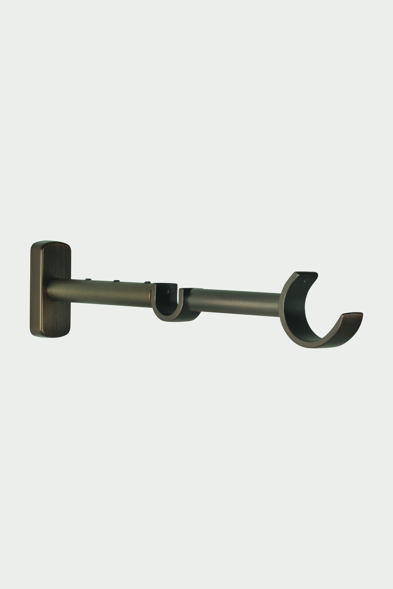 2 ausziehbare Doppel-Wandhalterungen aus Stahl in gebürsteter Bronze – 21 cm