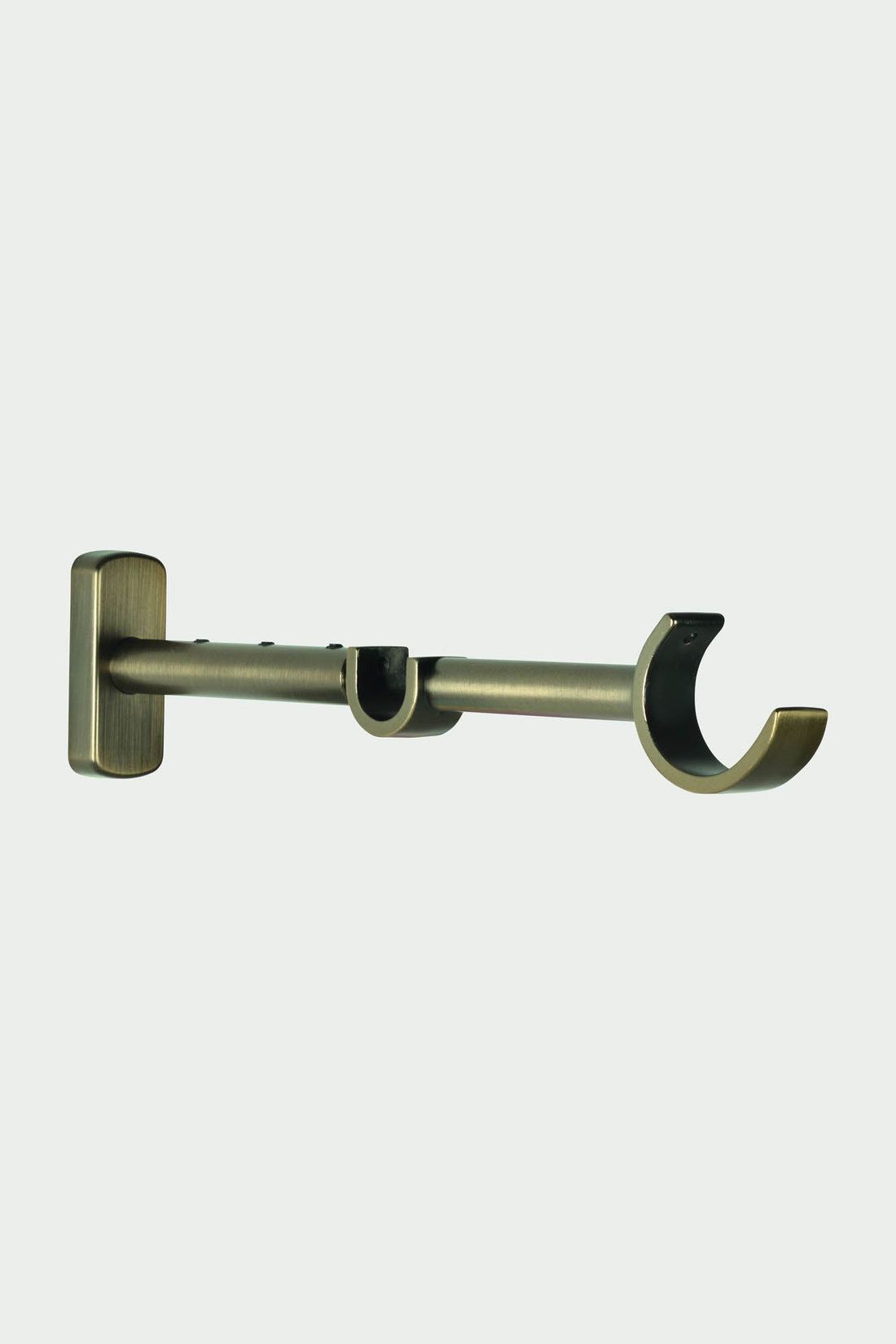 2 ausziehbare Doppel-Wandhalterungen aus Stahl in Antikmessing – 21 cm