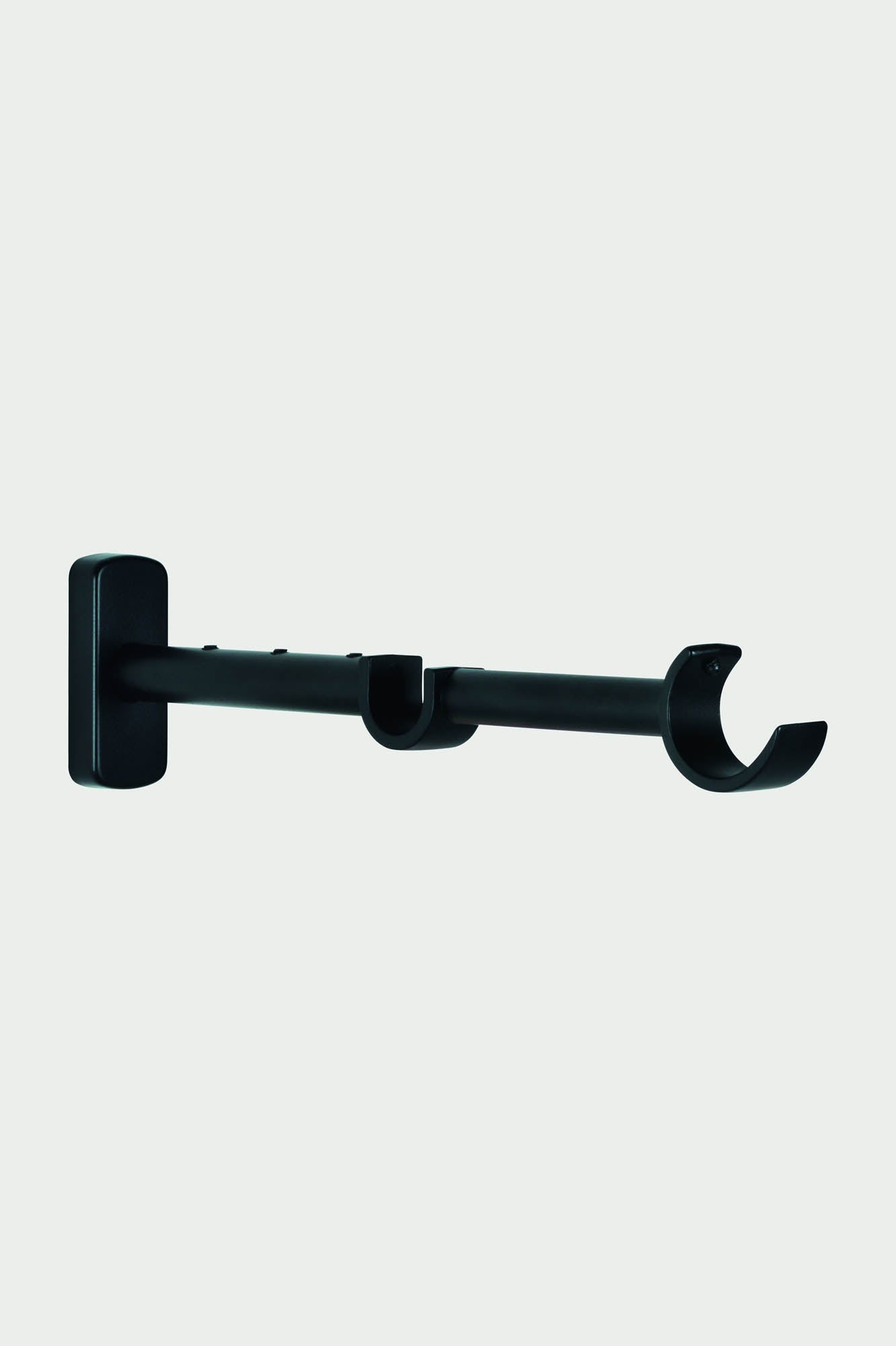2 ausziehbare Doppel-Wandhalterungen aus Stahl in Schwarz – 21 cm