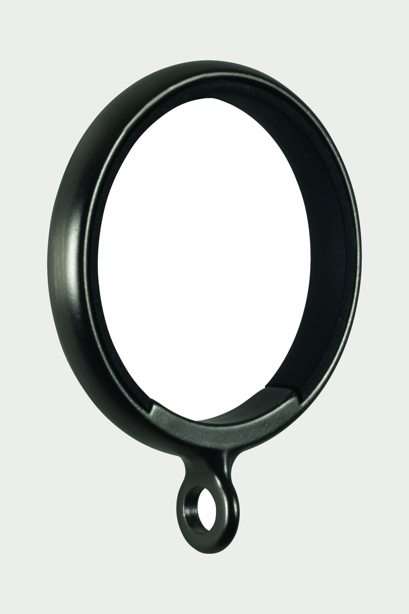 6 Gardinenringe aus Stahl in Schwarznickel