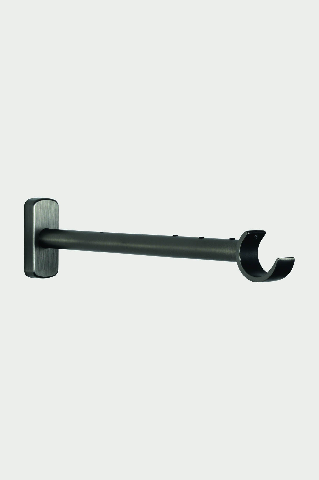 2 lange Wandhalterungen aus Stahl in Schwarznickel – 25 cm