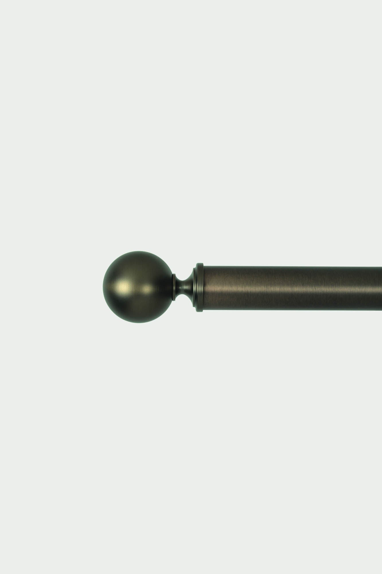 2 Kugel-Endstücke aus Stahl in gebürsteter Bronze