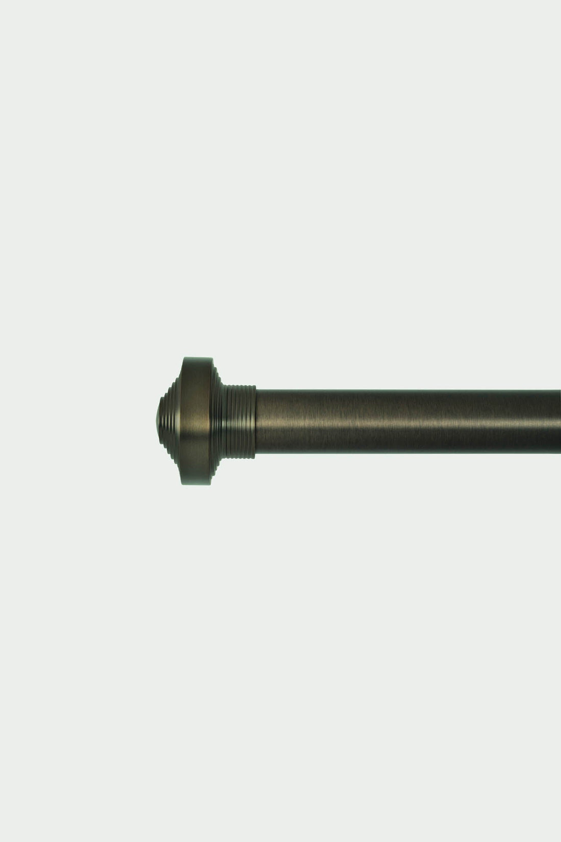 2 Kuppel-Endstücke aus Stahl in gebürsteter Bronze