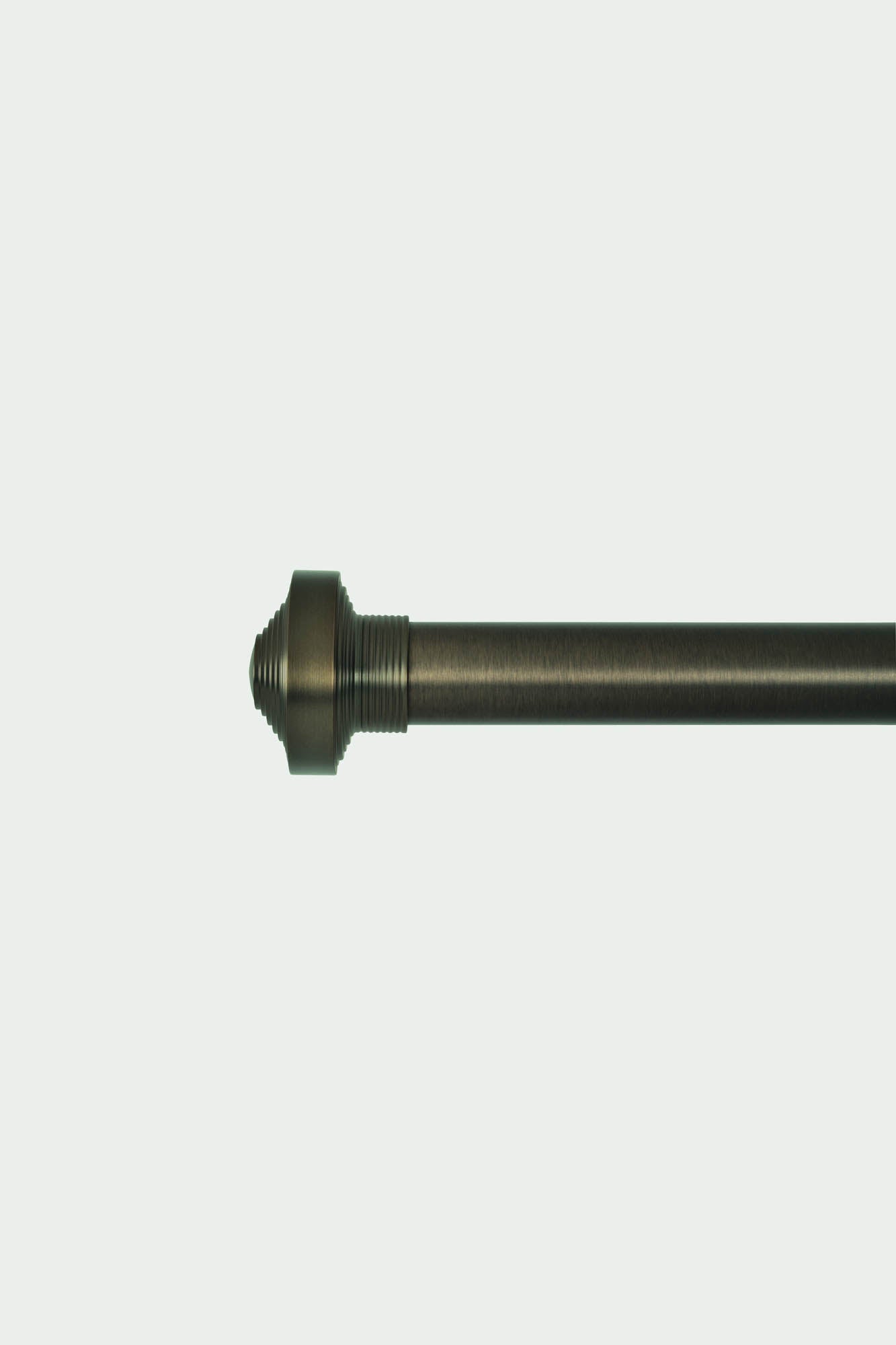 2 Kuppel-Endstücke aus Stahl in gebürsteter Bronze