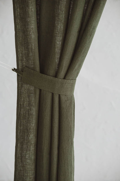 2er-Set Raffhalter aus Leinen für schwere Vorhänge