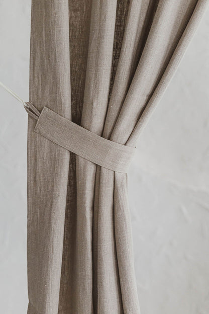 Set mit 2 Leinen-Raffhaltern für schwere Vorhänge