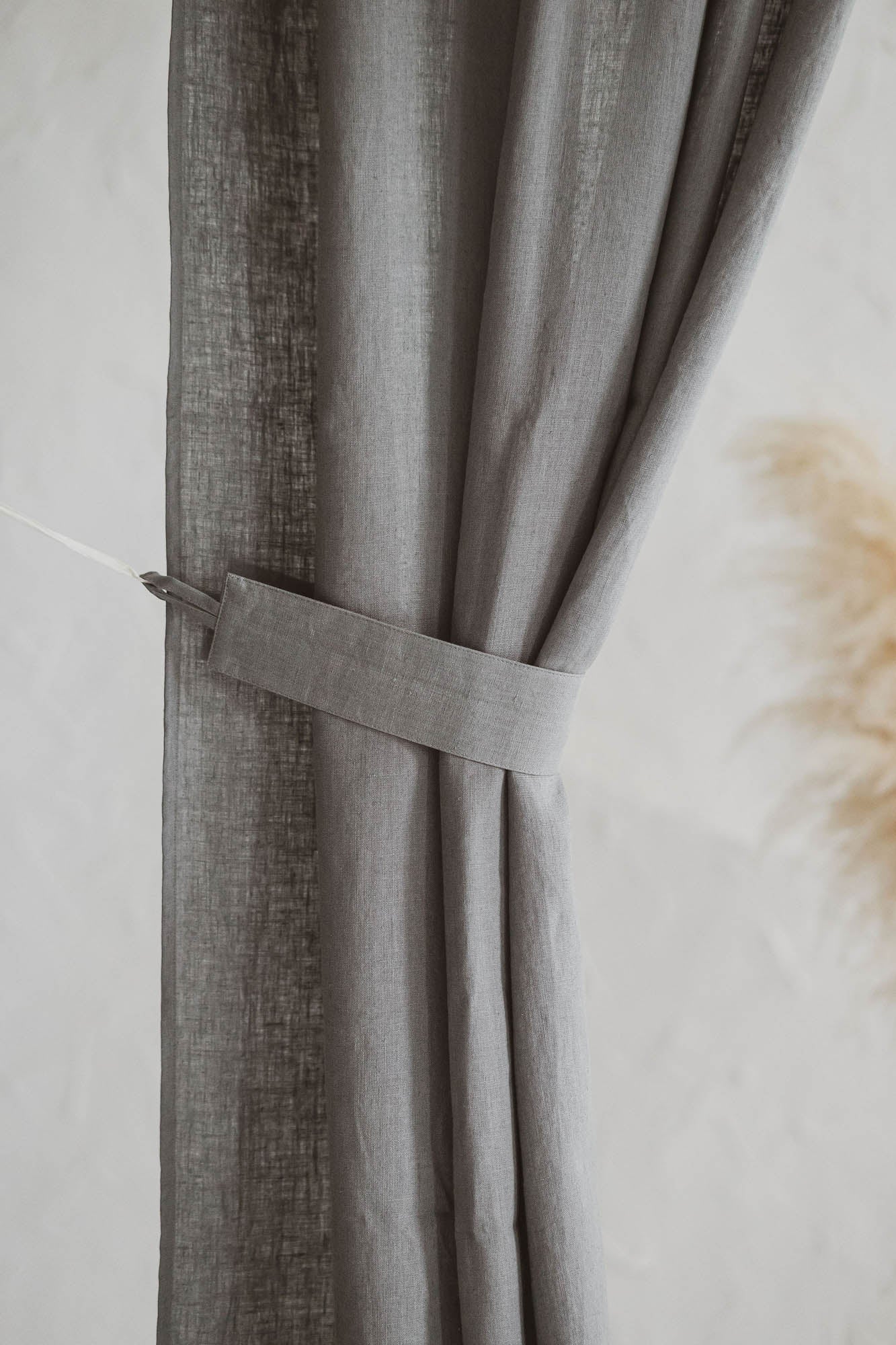 2er-Set Raffhalter aus Leinen für mittelschwere Vorhänge