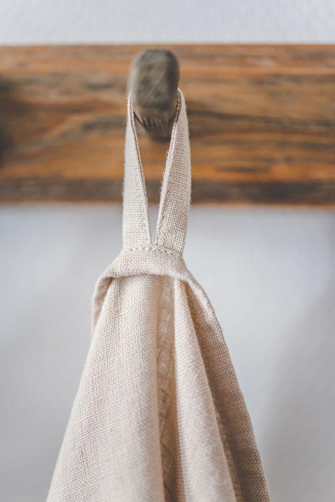 Sandfarbene Geschirrtücher aus Leinen – 2er-Set