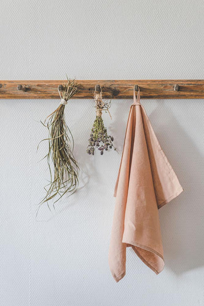 Leinen-Geschirrtücher „Nebelrosa“ – 2er-Set