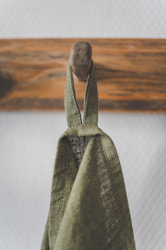 Waldgrüne Geschirrtücher aus Leinen - 2er-Set