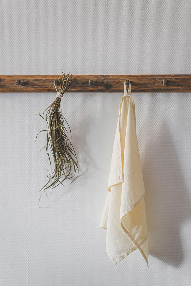 Cremefarbene Geschirrtücher aus Leinen – 2er-Set