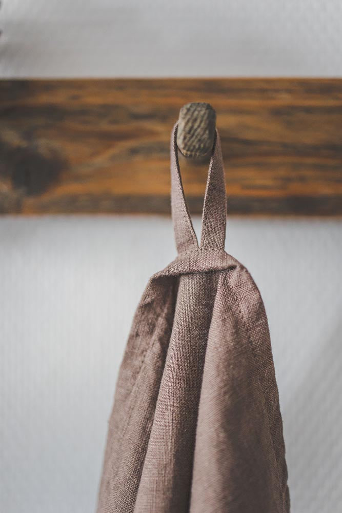 Kakaofarbene Leinen-Geschirrtücher - 2er-Set