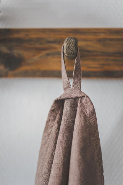 Kakaofarbene Leinen-Geschirrtücher - 2er-Set