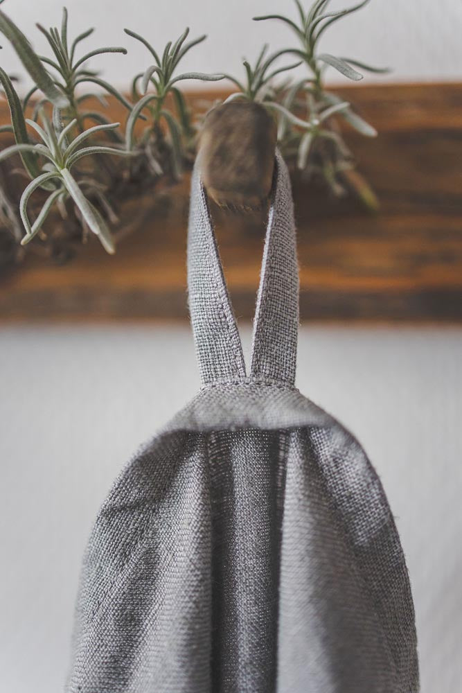 Graue Geschirrtücher aus Leinen - 2er-Set