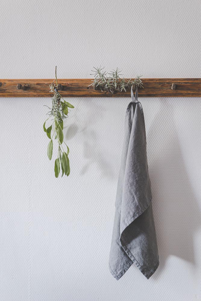 Graue Geschirrtücher aus Leinen - 2er-Set
