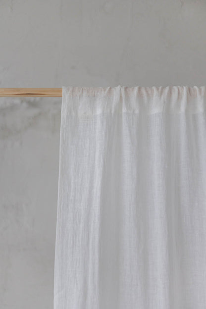 Cremeweißer transparenter Leinenvorhang