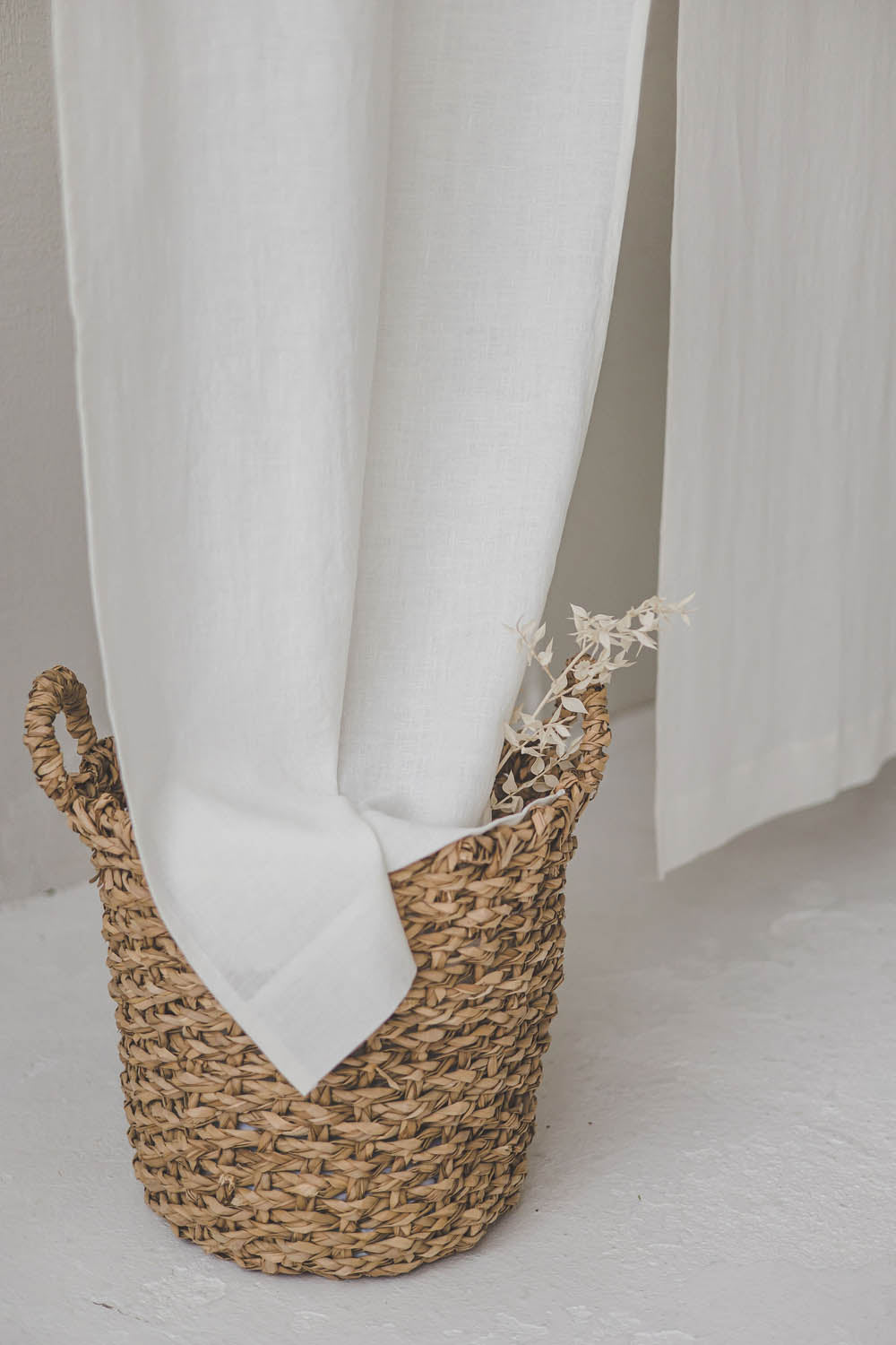 Noren-Vorhang aus cremefarbenem Leinen