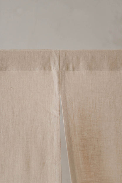 Sandfarbener Noren-Vorhang aus Leinen