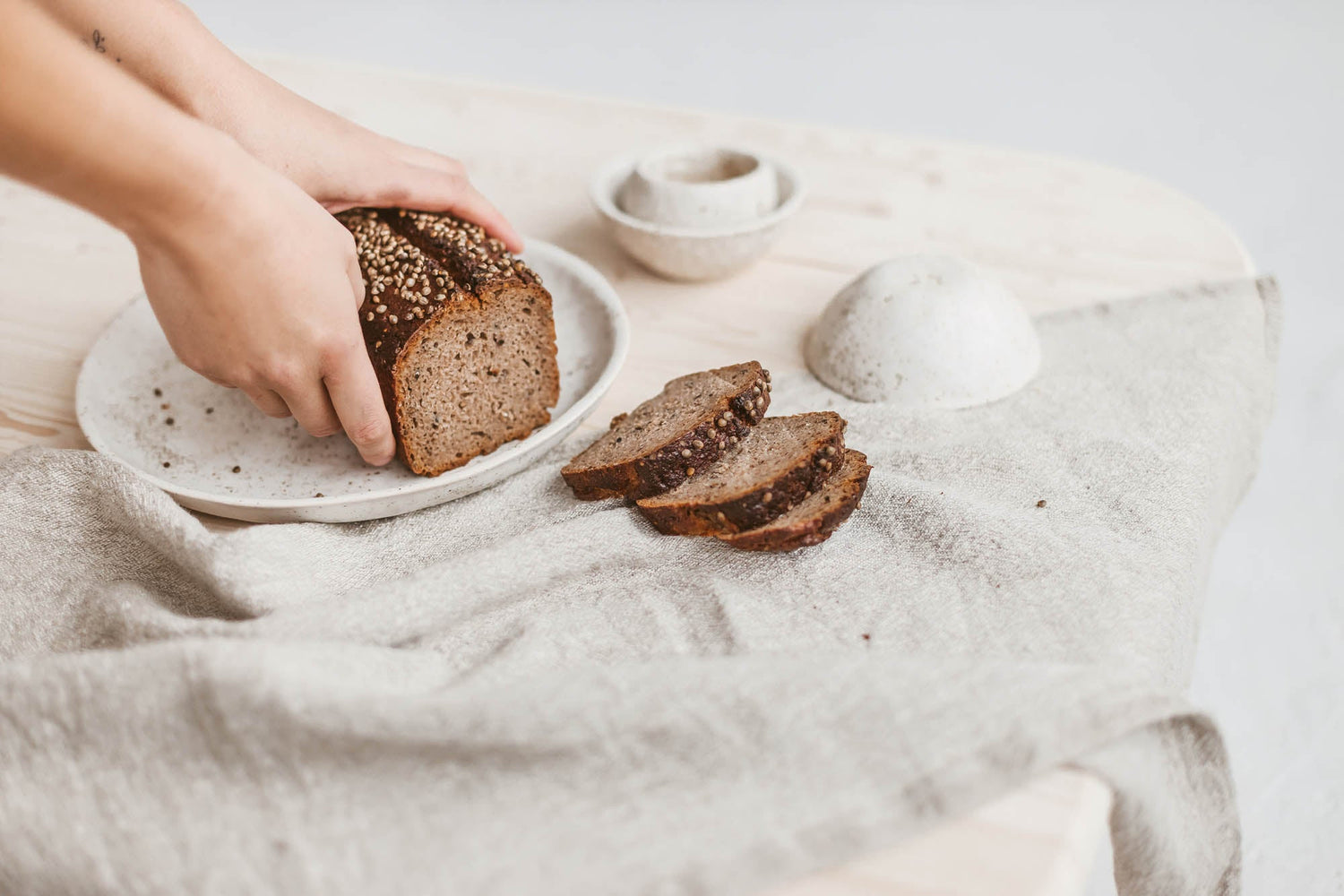 Dicke Leinenhandtücher in Naturfarbe - 2er-Set