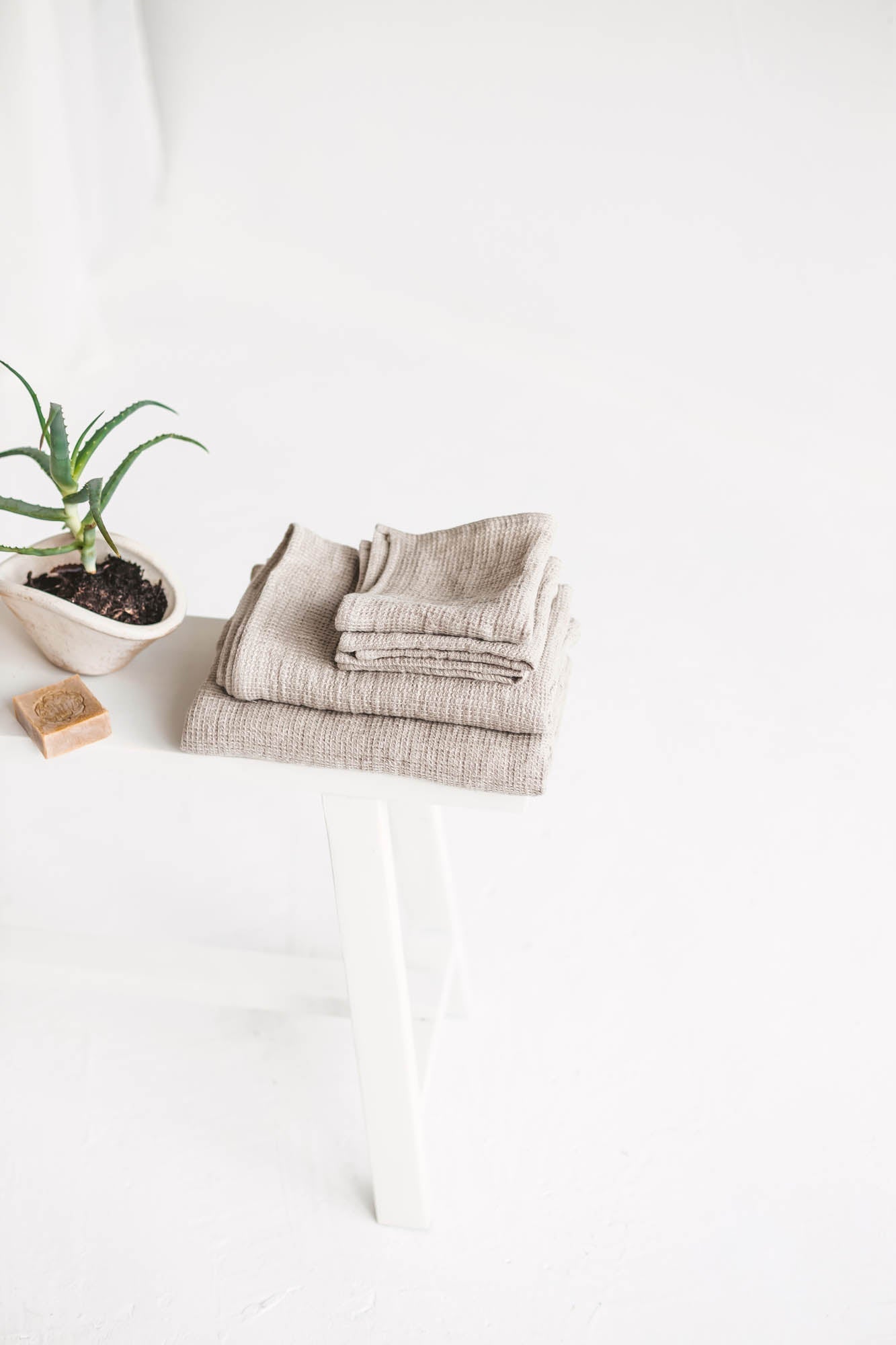 Leichte Badetücher aus Waffelleinen
