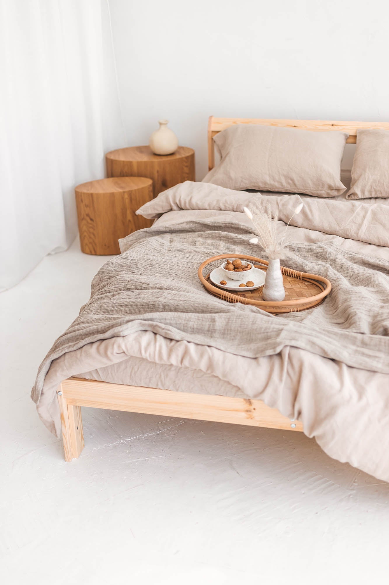 Leichte Überwurfdecke aus Waffelleinen