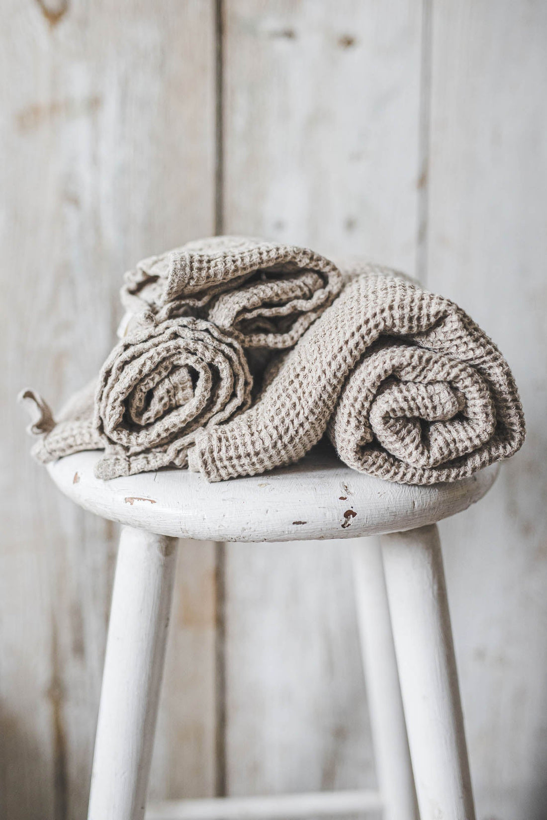 Heavyweight waffle linen bath towels - ForestlandLinen