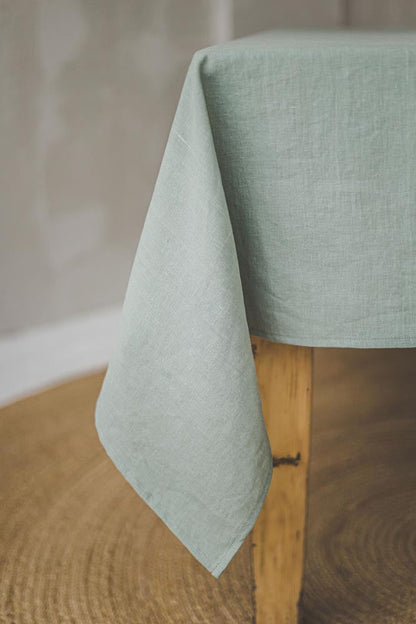 Frosty grüne Leinentischdecke